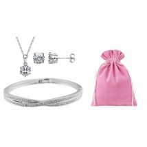 3-Piece Jewellery Set With Crystals from Swarovski - Optional Gift Bag!