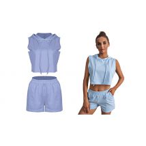 2-Piece Hooded Vest Sports Set - 4 Colours & 5 Sizes