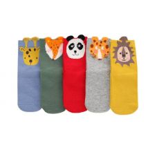 5-Pack of Kids Animal Face Socks  - 2 Sizes