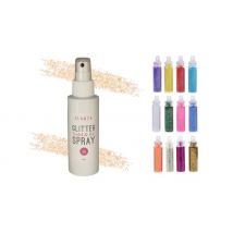 Glamza Chunky Glitter Fixing Spray 100ml with 12 Glitter Mini Glitter Option