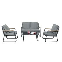 Kendal 4-Seater Garden Conversation Set - with Cushions & Glass Table