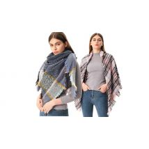 Winter Warm Large Plaid Triangle Scarf - 11 Colours