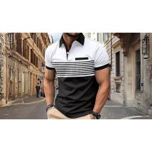 Men’s Casual Stripe Polo Shirt - 8 Colours, 6 Sizes