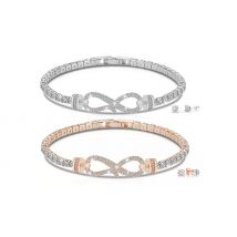 Infinity Tennis Bracelet and Earrings Set with Swarovski Elements - 2 Colours!