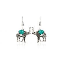 3-Piece Elephant Earrings, Necklace & Bracelet Set