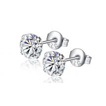 5ct Simulated-Sapphire Crystal Stud Earrings