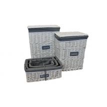 5-Piece Wicker Storage & Laundry Basket Set
