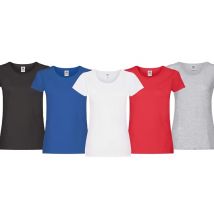 3-Pack Women's Fruit of the Loom Fitted T-Shirt - 6 Colours
