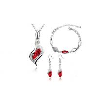 Handmade Crystal Necklace, Bracelet & Earrings Set - 4 Colours