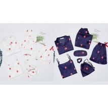 7-Piece Silk-Feel Pyjama Set - 3 Colours & 3 Sizes
