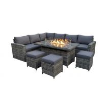 9-Seater Corner Rattan Dining Set - 3 Table Options!