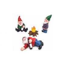 4-Piece Mini Drunken Garden Gnome Set