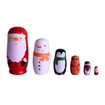 6-Piece Christmas Russian Nesting Doll Set