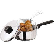 3 Piece 20cm Stainless Steel Chip Pan Fryer