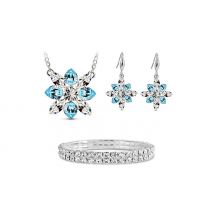 Crystal Snowflake Necklace, Earrings & Bracelet Set