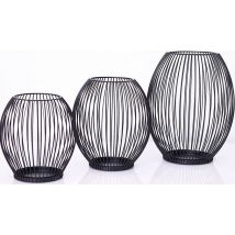 Birdcage Shape Black Iron Candle Holder - 3 Sizes