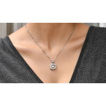 2-Hearts-in-1 Simulated Crystal Pendant Necklace