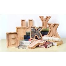 Creative A-Z Letters Wooden Transparent Money Box - 26 Letters