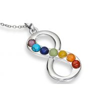 Infinity Chakra Pendant Necklace with 7 Accent Stones