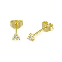 Pair of Sterling Silver Cubic Zircon Stud Earrings - 2 Colours