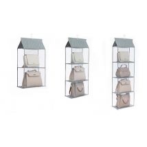 2, 3 or 4-Layer Hanging Wardrobe Storage Organiser With Hook - 2 Colours