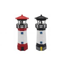 Solar Lighthouse Garden Ornament with Rotating Blinking Lamp - 2 Colours