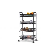 4-Tier Basket Shelf Kitchen Storage Trolley