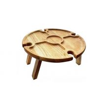 Folding Charcuterie Board Table with Wine Glass Holders