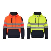 Men's Hi Vis Hooded Jumper - 2 Colours, 8 Sizes!