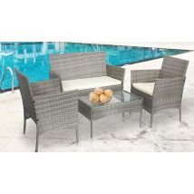 4 Piece Outdoor Rattan Garden Furniture Set - 4 Colours