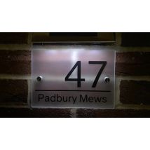 Personalised Frosted Effect House Sign with Solar Light