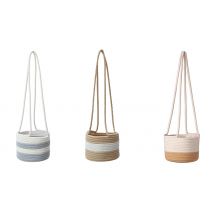 Woven Cotton Thread Plant Basket - 3 Colours