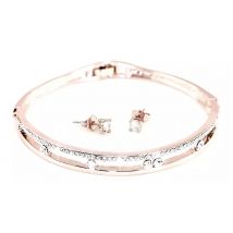 Annabelle Bangle & Earring Sets Made with Swarovski Crystals - 2 Colours