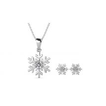 Swarovski Crystals Snowflake Necklace & Earring Set - 2 Colours