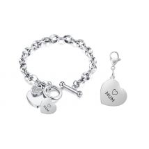 Heart Toggle Mum Bracelet Gift Set - Encrusted with Crystals From Swarovski!