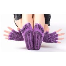 1 or 5 Yoga Anti-Skid Socks & Gloves Sets- 5 Colours & 2 Options