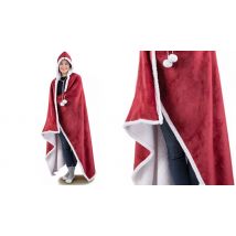 Fleece Lined Wearable Hooded Blanket
