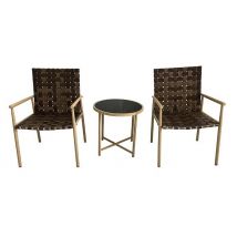 3-Piece Rattan Patio Chairs & Table Set