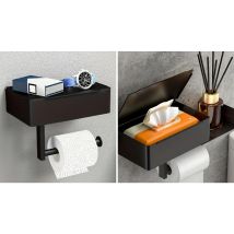 304 Stainless Steel Toilet Paper Holder with Shelf - 2 Styles & 2 Colours
