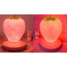Touch-Dimmable LED Strawberry Night Light - 3 Colours