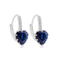 7.33 Carat Blue Lab-Created Sapphire Rhodium Plated Tri-Set - 4 Sizes