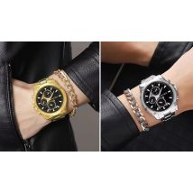 Men's Stainless Steel Quartz Watch With Large Dial - 4 Colours!