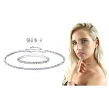 3-Piece Swarovski-Elements Single Row Jewellery Set