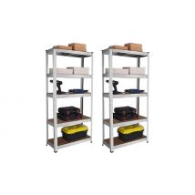 5-Tier Galvanised Shelving Units - 1 or 2 Pack!