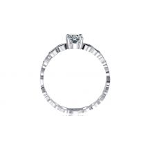 Sapphire Simulated Rhodium-Plated Ring - 4 Sizes