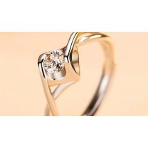 Adjustable Heart Shape Sterling Silver Ring