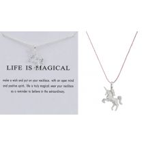 'Life is Magical' Unicorn Necklace With Quote Card - 2 Colours