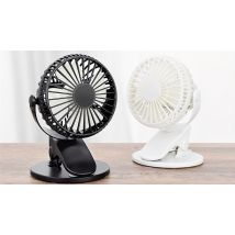 Rechargable Adjustable Mini Clip-On Fan - Black or White