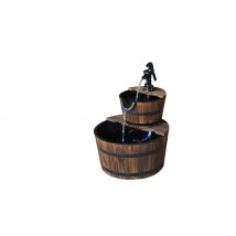 Outsunny 2-Tier Wooden Water Pump Fountain