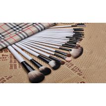 20-Piece Make Up Brush Set with Tartan Case